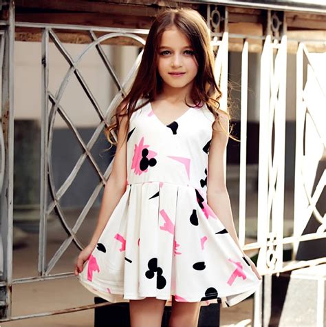 Little Girls Dress Summer Pocket Dress Vestidos Sleeveless Floral Print Sundress size 3 4 5 6 7 ...