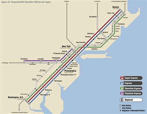 Amtrak's Proposed Northeast Corridor NextGen High-Speed Rail Lines in 2040 [2,250 x 1,750] : MapPorn