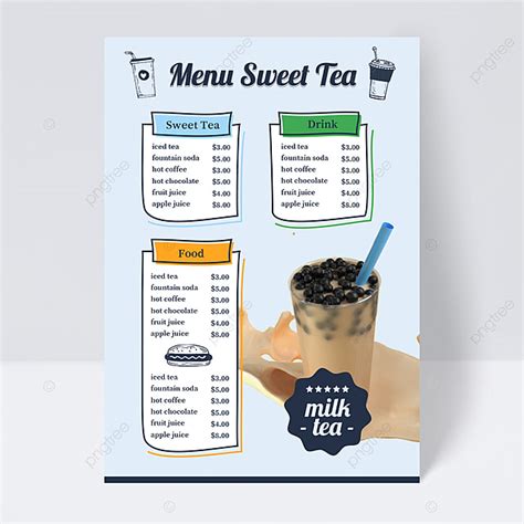 Refreshing Milk Tea Menu Template Download on Pngtree