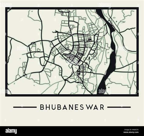 Abstract Bhubaneswar City Map - Illustration as EPS 10 File Stock ...