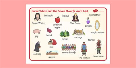 Snow White and the Seven Dwarfs Word Mat (teacher made)