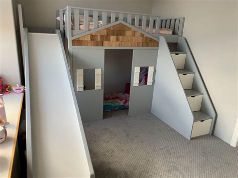 Loft Bed With Slide Plans - Maxtrix Twin over Twin High Bunk Bed with Slide Platform ... / So i ...