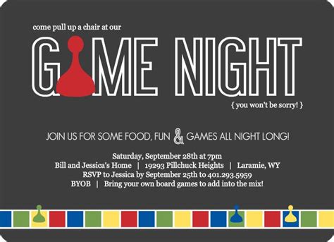 Game Night Invitations, Game Night Party Invites | Board game night, Board game night ...