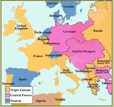 Map Europe During World War 1 - Dorita Kara-Lynn