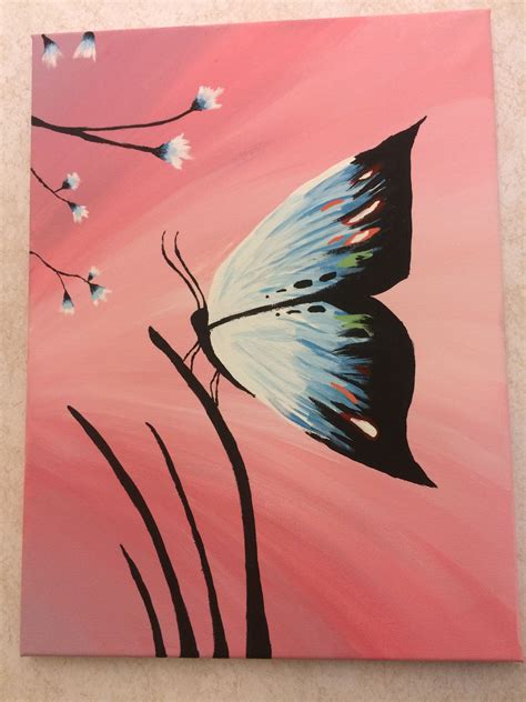 Paint Night Ideas - Butterfly Love Canvas Painting, Small Canvas Paintings, Watercolor Paintings ...