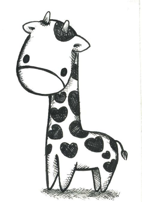 Baby Giraffe | Baby animal drawings, Cute drawings, Giraffe drawing