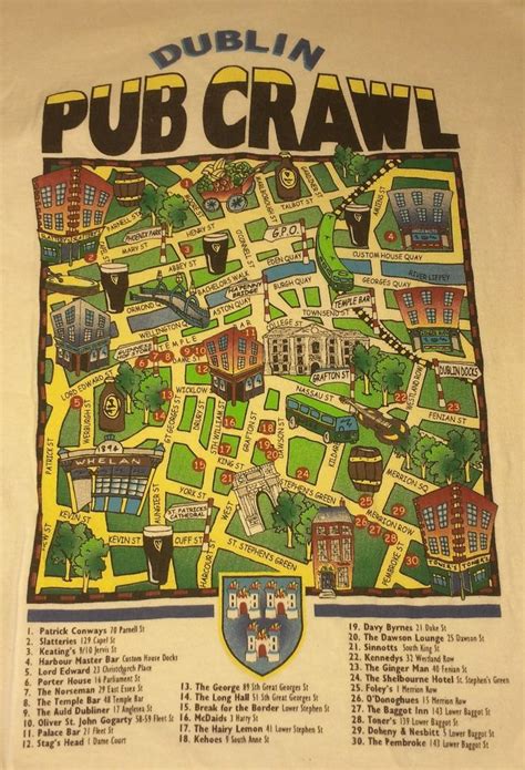 Irish Pub: #Irish #Pub ~ Vintage Dublin Pub Crawl Map. | Dublin pubs, Dublin pub crawl, Pub crawl