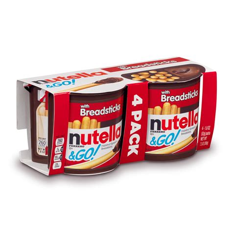 (4-Pack) Nutella & Go Snack Packs with Breadsticks, 1.8 oz - Walmart.com - Walmart.com