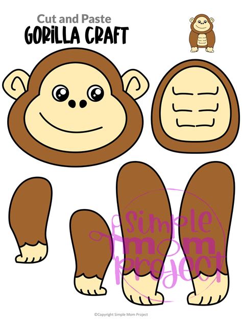 Printable Gorilla Craft Template – Simple Mom Project