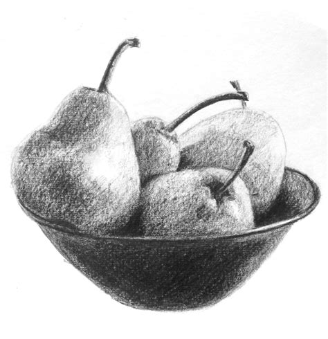 Fruit Bowl Drawing With Shading