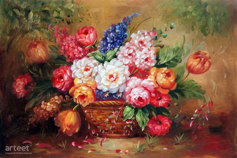 Basket of Flowers | Art Paintings for Sale, Online Gallery