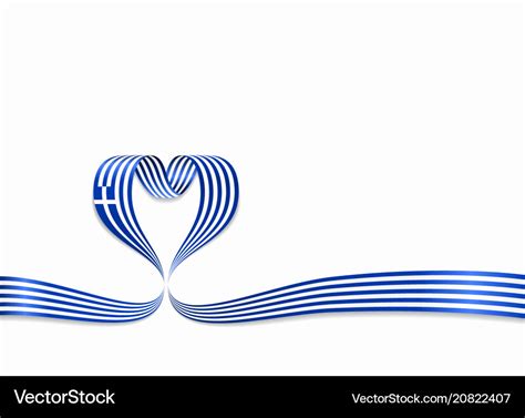 Greek flag heart-shaped ribbon Royalty Free Vector Image