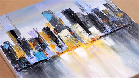 Abstract Cityscape Painting / Demo / Easy For Beginners / Relaxing / Daily Art Therapy / Daily ...