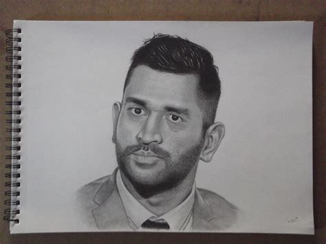 Pencil Sketch of MS Dhoni: Capturing the Essence of a Cricket Legend