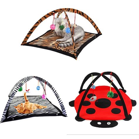 Pet Cat Bed Cat Play Tent Toys Mobile Activity Playing Bed Toys Cat Bed ...