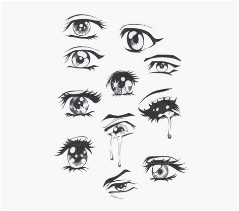 Clip Art Drawing Of Crying Eyes - Sad Anime Eyes Drawing, HD Png Download - kindpng