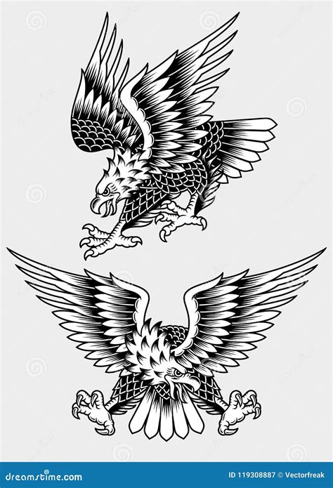 American Screaming Eagle Tattoo Vector Illustration Stock Vector - Illustration of eagle, emblem ...