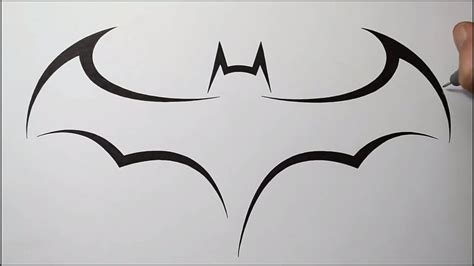 How to draw Batman logo tattoo design - YouTube