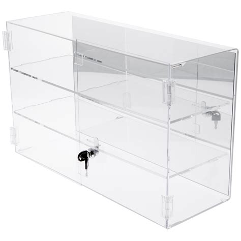 Plymor Clear Acrylic Rectangular Locking Display Case (Mirrored), 2 Shelves - Walmart.com ...