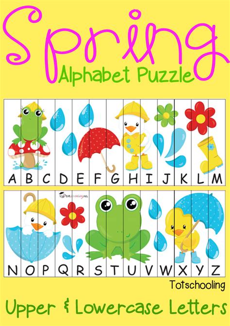 Free Spring Alphabet Puzzle | Totschooling - Toddler, Preschool ...