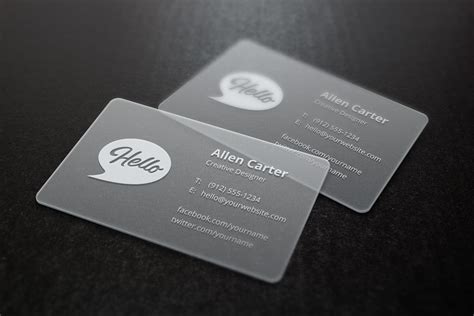 Translucent Business Cards MockUp | GraphicBurger