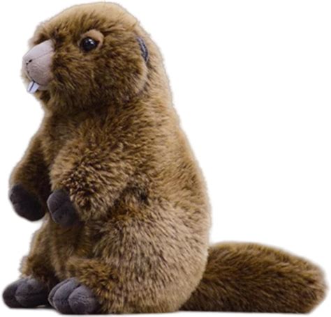 Amazon.com: FRANKIEZHOU Realistic Groundhog Stuffed Animal- Brown 9In ...