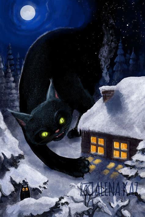 Book illustration. Yule cat by Alena Kaz | Yule cat, Book illustration, Yule