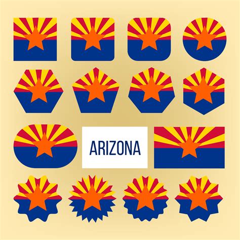 Arizona Flag Collection Figure Icons Set Vector 17577984 Vector Art at Vecteezy