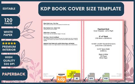 KDP Paperback Book Cover Size Template Graphic by Efel Design · Creative Fabrica