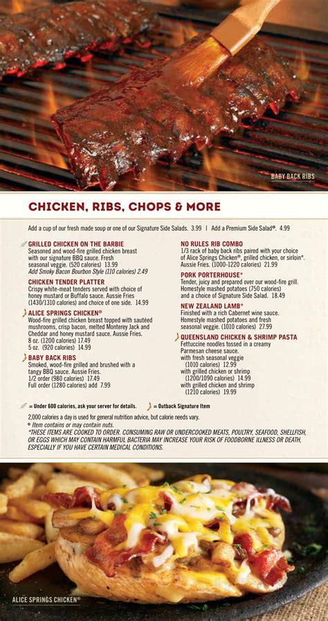 Outback Steakhouse Printable Menu With Prices