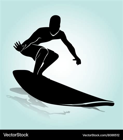 Silhouette surfer Royalty Free Vector Image - VectorStock