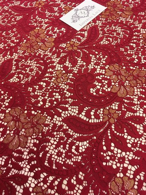 Red lace fabric - Guipure lace - lace fabric from Imperiallace.com