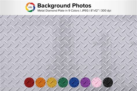 BACKGROUND MOCKUPS Metal Diamond Plate Background Photo Bundle, Photo Backgrounds, Silver ...