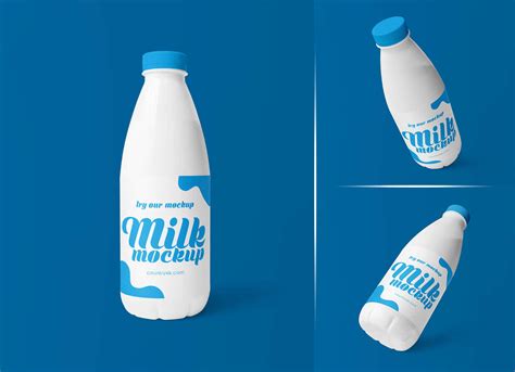 Free Plastic Milk Bottle Mockup PSD Set - Good Mockups