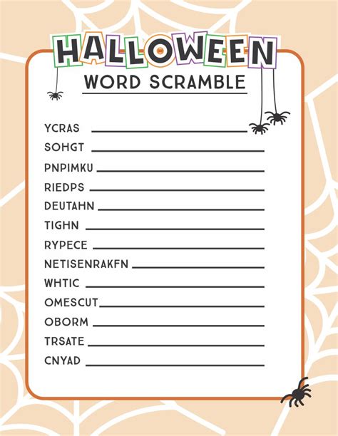 Printable Halloween Word Scramble | Francesco Printable