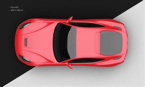 Premium PSD | Isolated realistic metallic red super sport modern racing car from top view