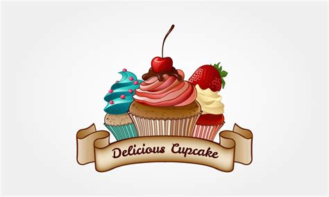 Delicious Cupcake Vector Logo Illustration. Cupcake Bakery Logo ...