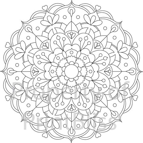 Flower Mandala Printable Coloring Page - Etsy | Mandala printable, Mandala coloring, Mandala ...