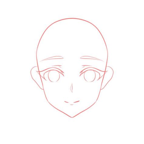 How to draw the head and face - anime-style guideline front view ...