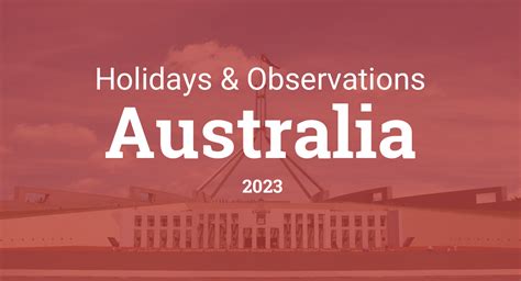 Holidays and Observances in Australia in 2023