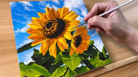 Sunflower Acrylic Painting Easy | Best Flower Site