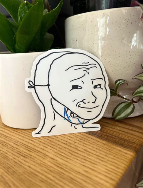 Crying Wojak Mask Meme Vinyl Sticker 100% Waterproof - Etsy