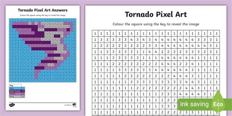 FREE! - Tornado Pixel Art Template (teacher made) - Twinkl