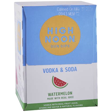 High Noon Watermelon Vodka Soda 4pk 12 oz Cans - Applejack