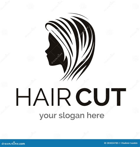 Hair Cut Vector Logo Black Color Style Isolated Stock Vector - Illustration of hairstyle ...