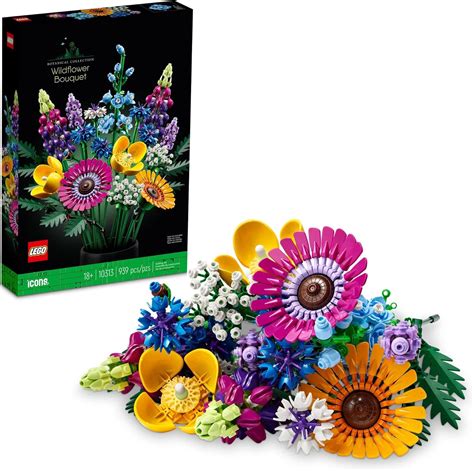 LEGO Icons Wildflower Bouquet Set - Artificial Flowers with Poppies and Lavender, Adult ...