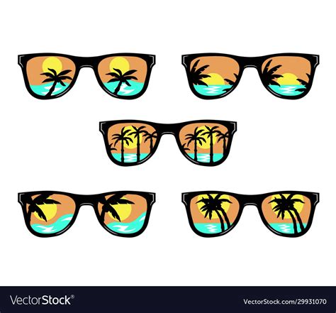 Set beach sunglasses Royalty Free Vector Image