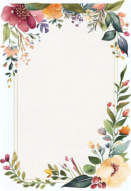 Premium Photo | A floral border with a gold frame on a white background vector