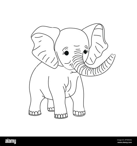 Elephant for coloring book.Line art design for kids coloring page. Coloring page outline of ...