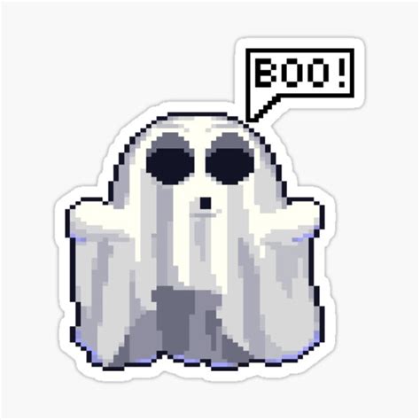 "Ghost Boo! Pixel Art" Sticker for Sale by SebbyPewPew | Redbubble